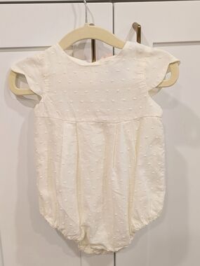 Classic Cream Swiss Dot Baby Bubble